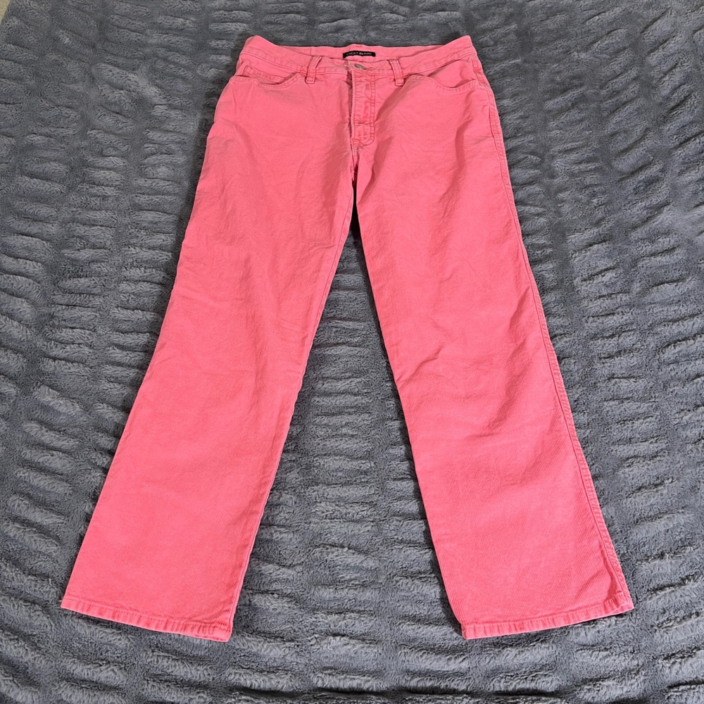 Lucky Brand Authentic Straight Crop Mid Rise Corduroy Pants Pink Womens 10/30